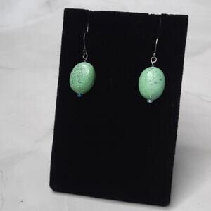 Speckled Green Dangle Earrings